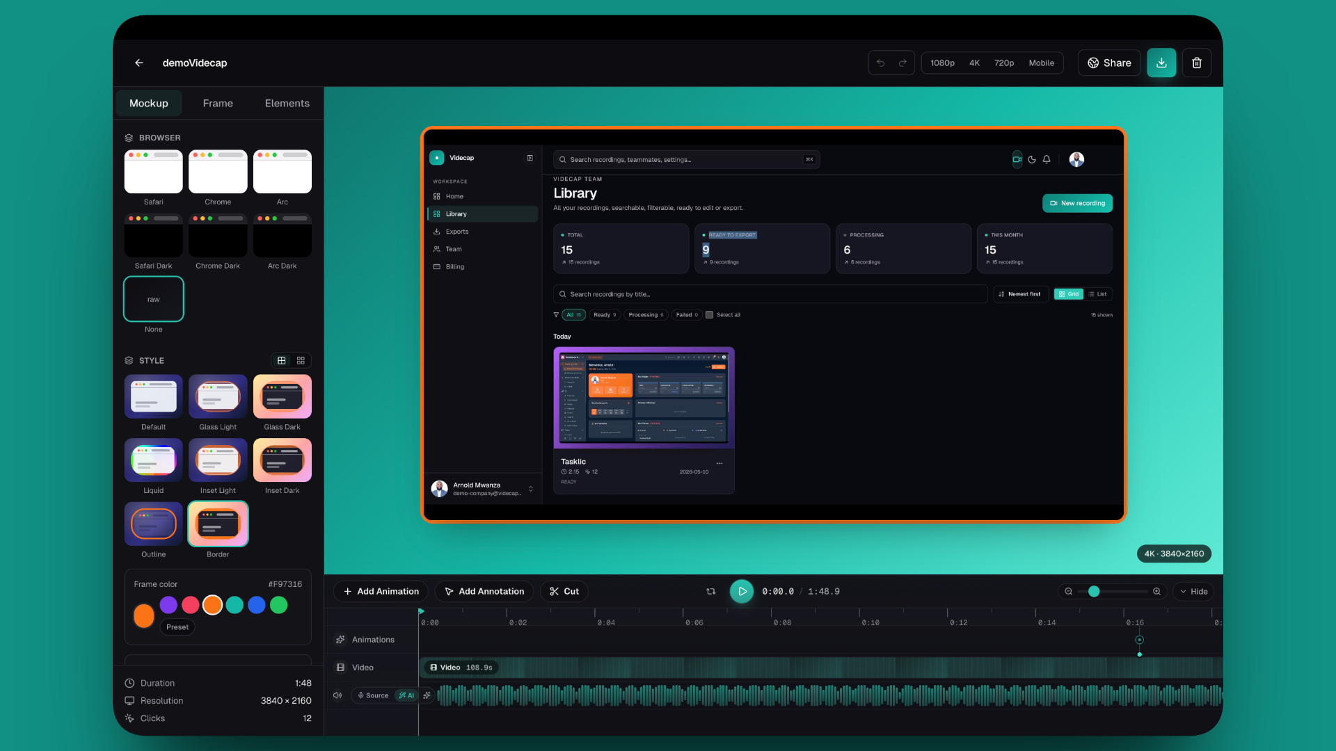 VideCap demo preview